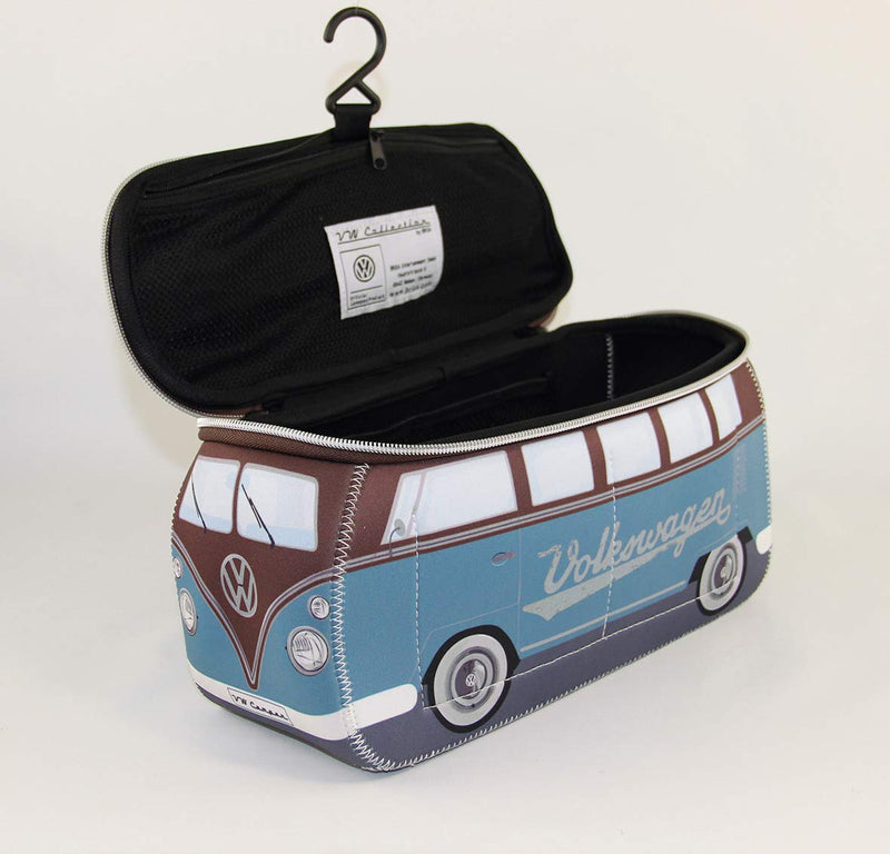 [Australia] - BRISA VW Collection - Volkswagen Samba Bus T1 Camper Van 3D Neoprene Universal Bag - Makeup, Travel, Cosmetic Bag (Neoprene/Petrol/Brown) 