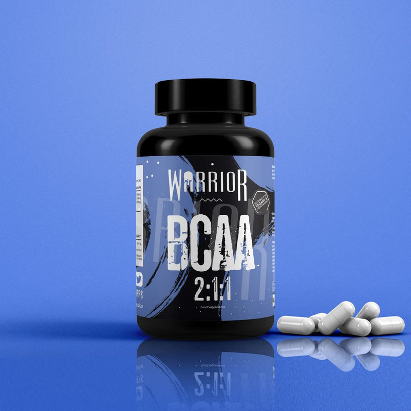 [Australia] - Warrior BCAA Capsules - 60 Caps - 1000mg - 2:1:1 Ratio; Pharmaceutical Grade Leucine, Isoleucine and Valine - Branched Chain Amino Acid 