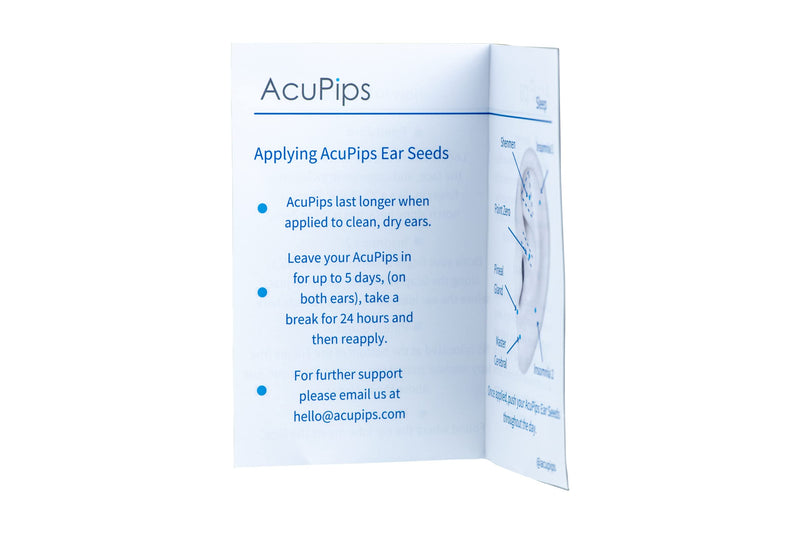 [Australia] - 20 Crystal Acupressure Ear Seeds to Ease Digestion & Bloating. Ear Map, 20 Ear Seeds & Instructions. Acupuncturist Designed (Crystal) 