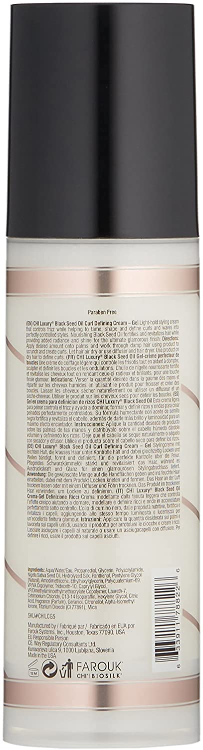 [Australia] - Farouk , 5 oz , White CHI Luxury Black Seed Oil, Curl Defining Cream Gel, 148 ml 