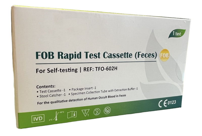 [Australia] - FOB Bowel Test, 1 Test Pack, Colon Faecal Screening Test Kit, Occult Blood in Stools Home Testing, Ulcers, Polyps, Colitis, Cancer Screen 