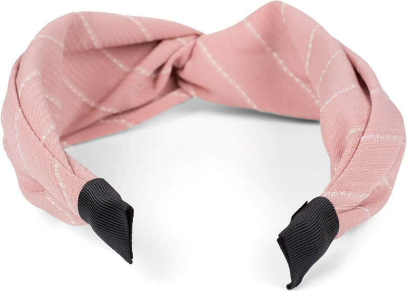 [Australia] - styleBREAKER Women Hairband with noble pinstripe pattern and twist knot, retro look, hair band, hair ornament 04027028, color:Rose Rose 