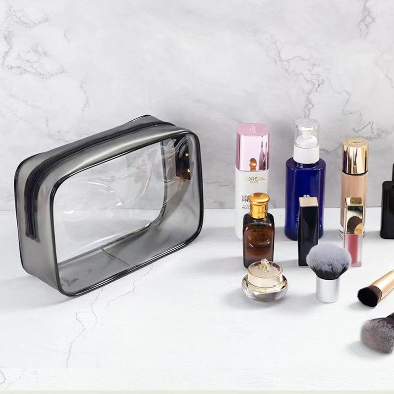 [Australia] - FIYUK 2pcs Clear Travel Toiletry Bag Makeup Cosmetic Bag Portable Waterproof Transparent Storage 2pack 