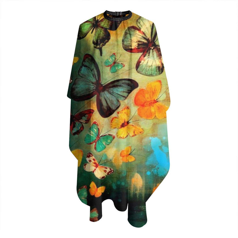 [Australia] - IASIFD Haircut Cape Colorful Butterfly Oil Painting Barber Supplies Tool Set Salon Hair Cutting Cloth Apron Cape Hairstylist Hairdressing Capes 55 X 66 in 