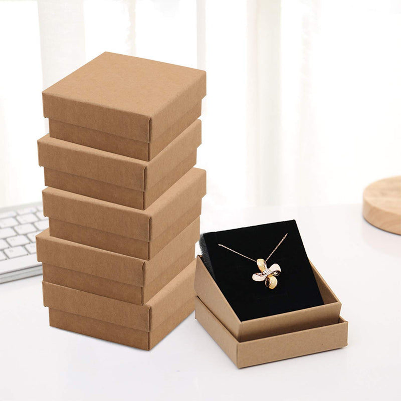 [Australia] - Necklace Earring Ring Box Gift Box,12 Pieces Square Cardboard Jewelry Gift Boxes,Cotton Filled Cardboard Paper Jewelry Box Gift Case (2.75x2.75x1 Inches) (Craft) Craft 