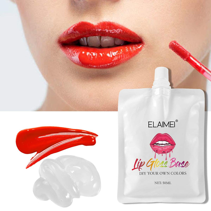 [Australia] - Moisturize Lip Gloss Base, Clear Base Lip Gloss, Lip Gloss Base Oil Material Lip Makeup Primers, Non-Stick Lipstick Primer for DIY Handmade Lip Balms Lip Gloss (50ML) 