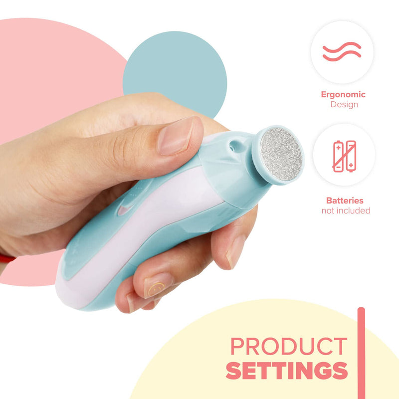 [Australia] - Kidoola Electric Nail Trimmer Clippers for Baby, 6 Nail Pads & Grinders in 1 Battery-Powered Nail File Kit with Travel Case for New-Born, Infant, Toddlers and Adults, Toes and Fingernails Care (Blue) Blue 