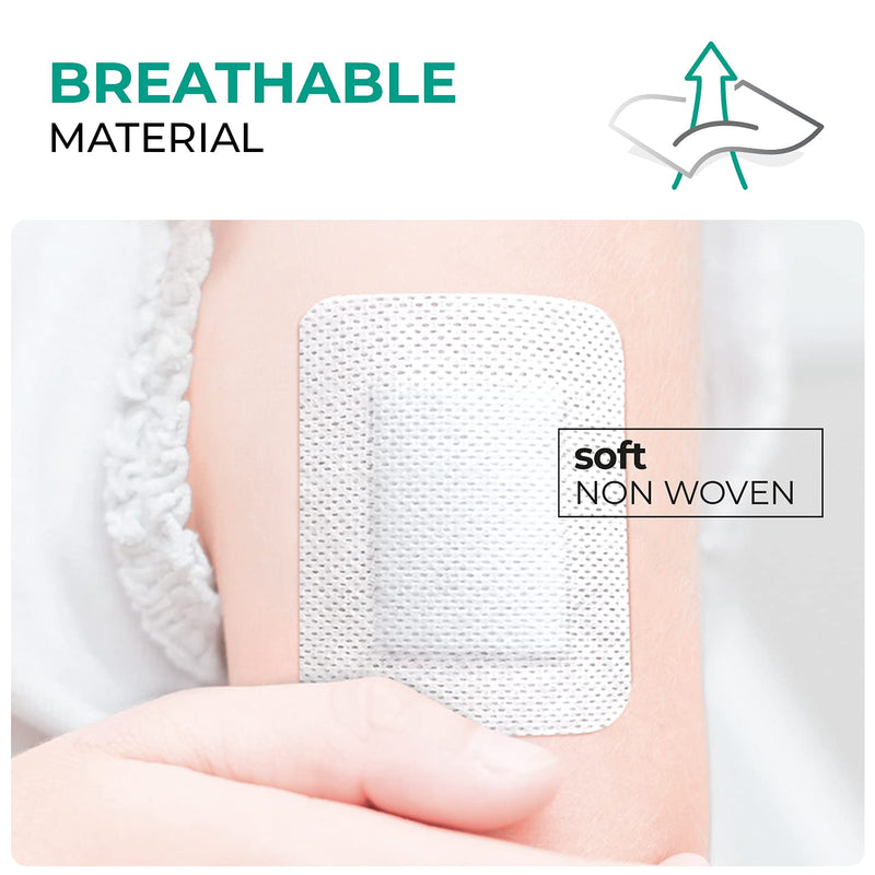 [Australia] - Medrull Soft Wound Dressing Ultra Pore Pack of 50 Sterile Plasters Adhesive Sensitive Wound Dressing Plaster 6x7 cm Pad 4x3 cm 
