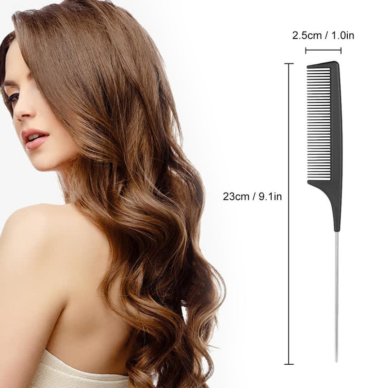 [Australia] - 12pcs Hair Sectioning Clips + 1pcs Antistatic Tail Comb, Hair Clamp Grips for Women Girls Hairdressing Styling Salon Tool (Clips & Comb Set) Black 