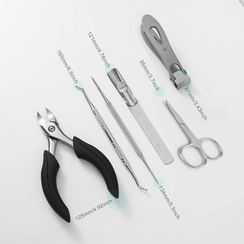 [Australia] - BEZOX Nail Clippers Set for Thick Nail, Toenail Clippers Fingernail Clippers & Toe Nail Clippers for Adults, Men and Women (6 Pcs) Green 