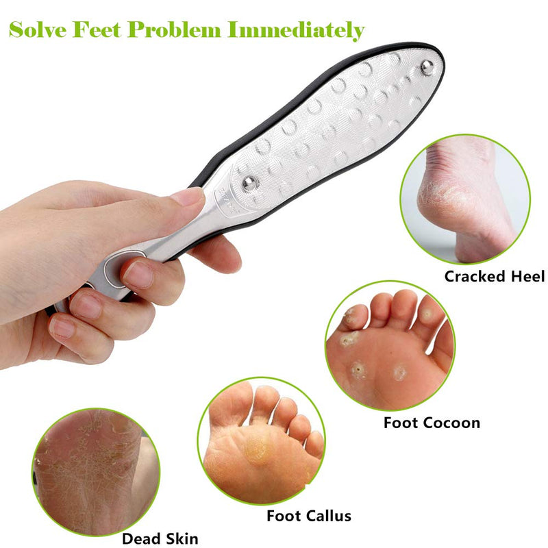 [Australia] - BEZOX Professional Foot File, Double Side Pedicure Rasp, Dead Hard Cracked Skin Calluses Remover, Portable Foot Care Tool, Heavy Duty Stainless Steel All Body 