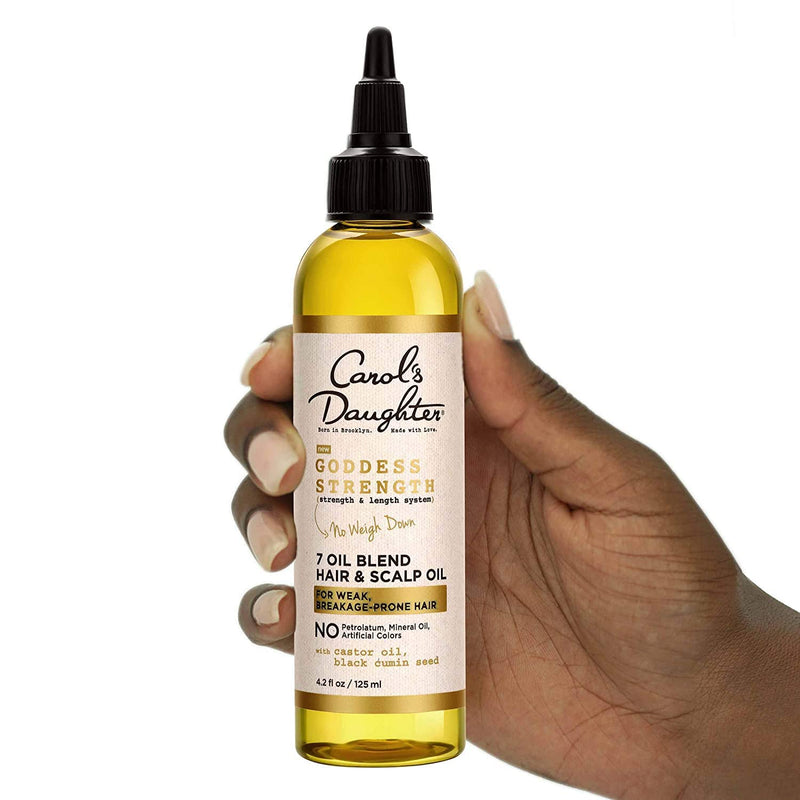 [Australia] - Carol’s Daughter Goddess Strength 7 Oil Blend Hair & Scalp Oil, Hair Product and Treatment Made with Castor Oil, Olive Oil, Vitamin E, Jojoba Oil- For Wavy, Curly, Coily, Natural Hair, 4.2 fl oz Hair Oil 