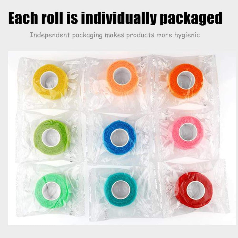 [Australia] - (12-Pack) 1” x 5 Yards | Self Adhesive Bandage Wrap, Kuvvfe Athletic Elastic Cohesive Bandage for Sports Injury,Strain,Knee & Wrist,Ankle Sprains & Swelling First Aid 1x180 Inch (Pack of 12) 