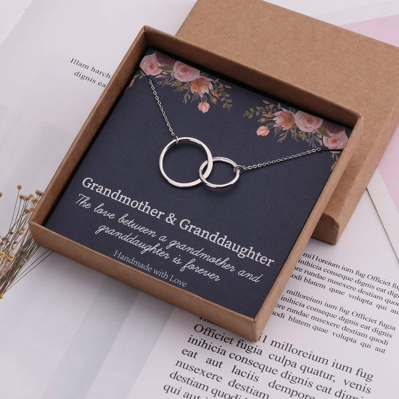 [Australia] - Dainty Necklaces for Women Girls, Infinity Circle Necklace Gifts for New Mom Granddaughter Best Friend Bridesmaid Cross Necklace for Religious Gifts Sister Cousin Aunt Gifts Happy Birthday Necklace Grandmother & Granddaughter 