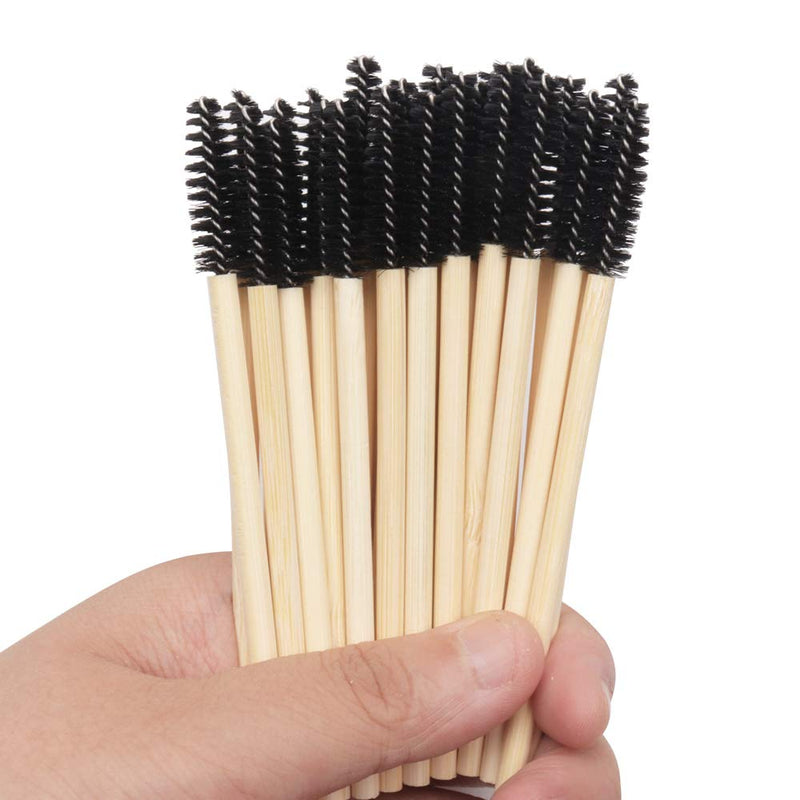 [Australia] - MyAoKuE-UP 100 Pack Bamboo Handle Mascara Wands Disposable Eyelash Brushes Eco-friendly Lash Extension Tool, Black 