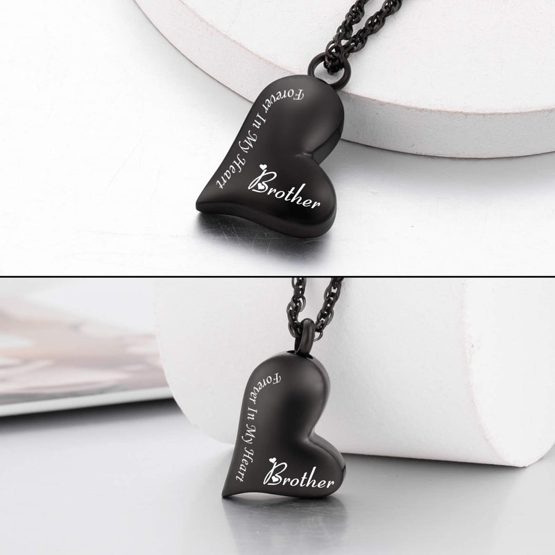 [Australia] - XIUDA Urn Necklace for Ashes Forever in My Heart Pendant Cremation Necklace Stainless Steel Ashes Jewelry for Dad Mom Brother 