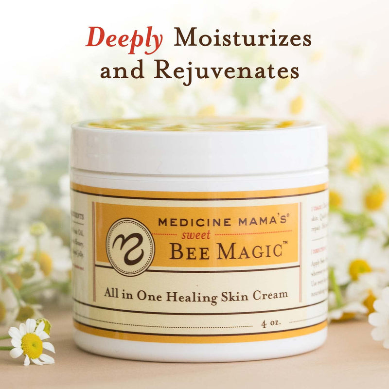 [Australia] - Medicine Mama’s Apothecary Sweet Bee Magic - All in One, All Natural Moisturizing Skin Ointment - Soothing Salve for Dry, Cracked Skin, Eczema, & Burns. All Natural Healing Ointment, Wound Care, Bee Balm, Skin Care- Made In America - 4 oz Jar. 