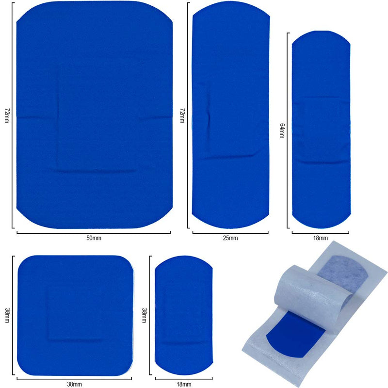[Australia] - Safety First Aid D7010 HypaPlast Blue Detectable Catering Plaster, Assorted, Pack of 100 Assorted (Pack of 100) Blue Metal Detectable 