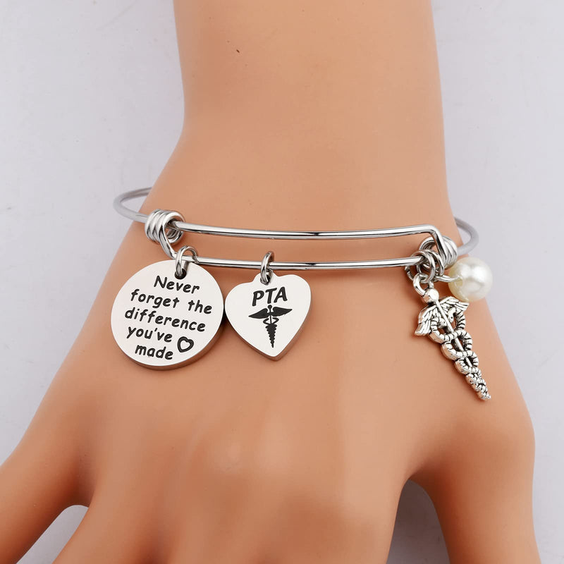 [Australia] - WSNANG PTA Bracelet Physical Therapist Assistant Gift Never Forget The Difference You've Made Bracelet Inspirational Gift for Medical School Graduates PTA Difference BR 