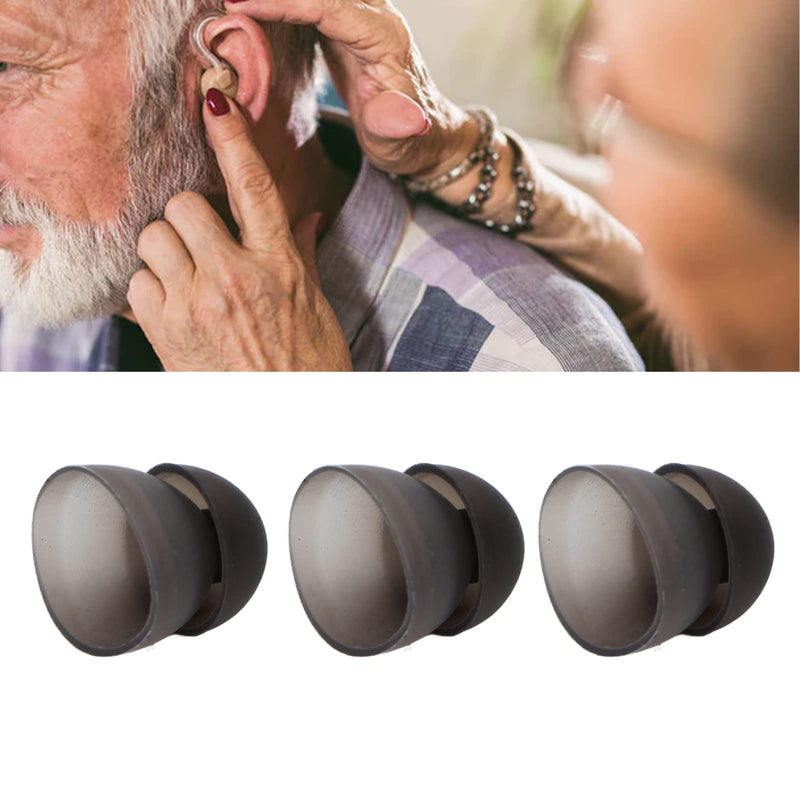 [Australia] - 10pcs Hearing Aid Domes, Soft Silicone Ear Tips Double Layer Closed Type Washable Earbud Anti Static Earplug for Seniors(Black) Black 