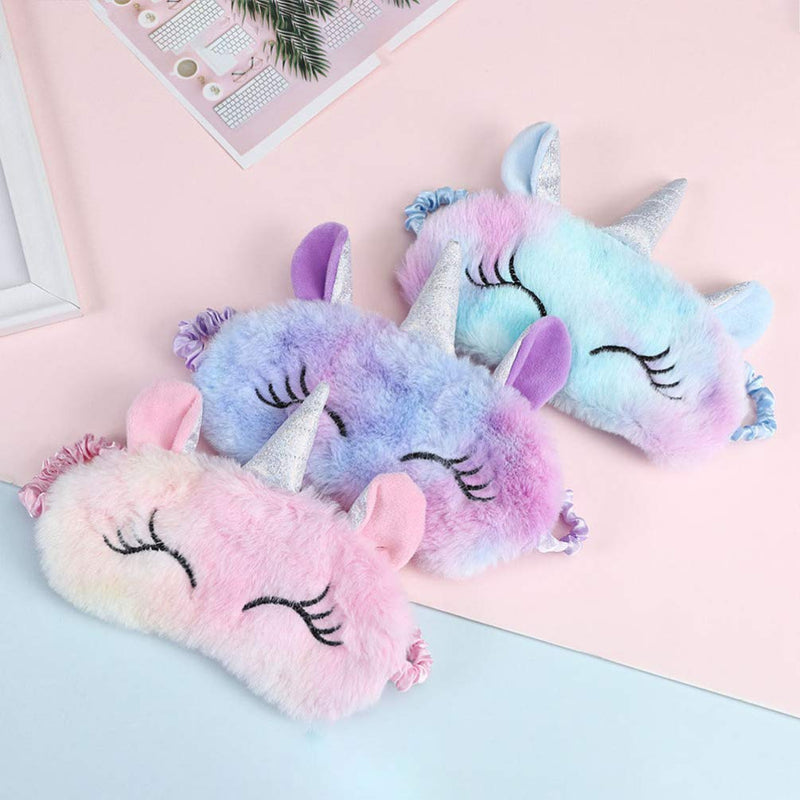 [Australia] - Amosfun Unicorn Sleeping Mask Plush Animal Unicorn Horn Blindfold Eye Cover Sleep Mask Eye Patch for Women Girls Kids 