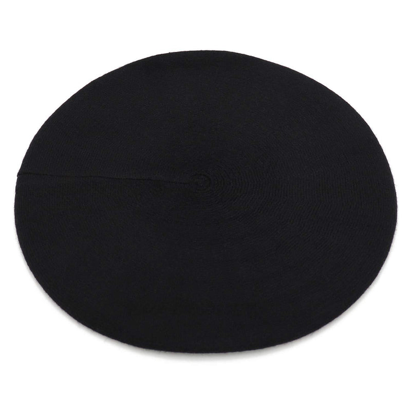 [Australia] - Umeepar Women French Beret Hat Reversible Cashmere Feel Hat Solid Color Black 