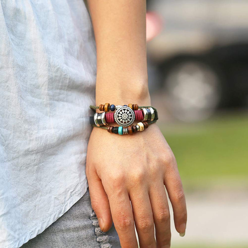 [Australia] - Trenro Women Lady Bohemia Wind Beaded Multilayer Hand Woven Bracelet Jewelry 