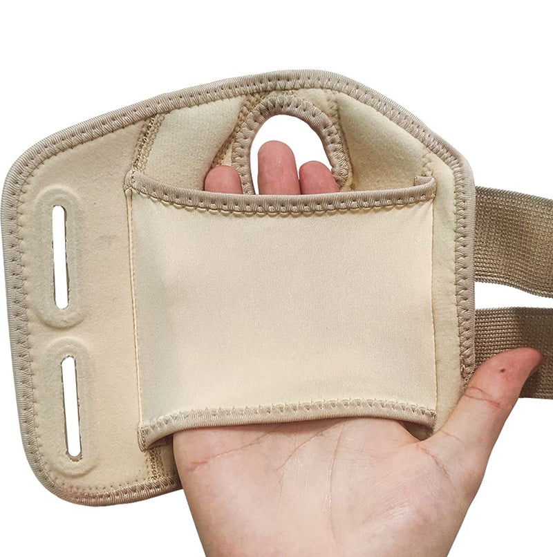 [Australia] - NuCamper Wrist Brace Carpal Tunnel Right Left Hand for Men Women, Night Wrist Sleep Supports Splints Arm Stabilizer with Compression Sleeve Adjustable Straps,for Tendonitis Arthritis Pain Relief (Right Hand-Beige, Small/Medium (Pack of 1)) 