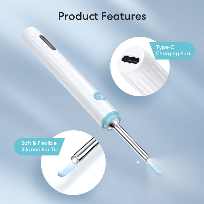 [Australia] - Ear Wax Removal, Ear Cleaner with Camera, Ear Wax Removal Tool with 1080p HD, Wireless Otoscope with Light, Ear Wax Removal Kit for iPhone, ipad, Android Phones 