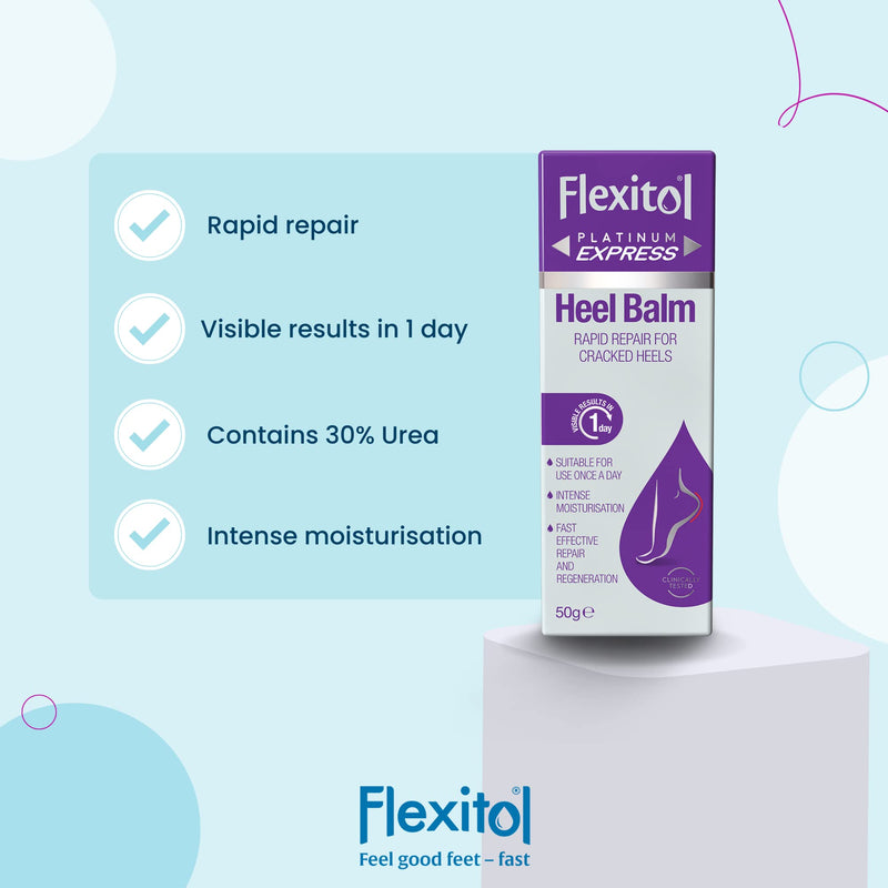 [Australia] - Flexitol Platinum Express Heel Balm, Rapid Repair for Cracked Heels and Dry Feet - 50 g 