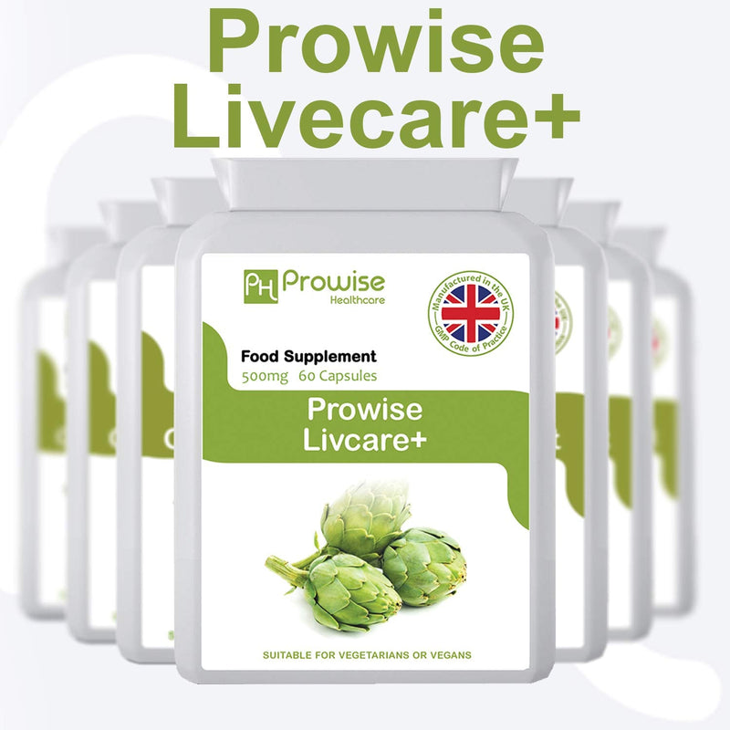 [Australia] - Livcare+ Liver Cleanse Detox and Repair 500mg | 60 Capsules–UK Manufactured | GMP Standards by Prowise Healthcare - Suitable for Vegetarians & Vegans 