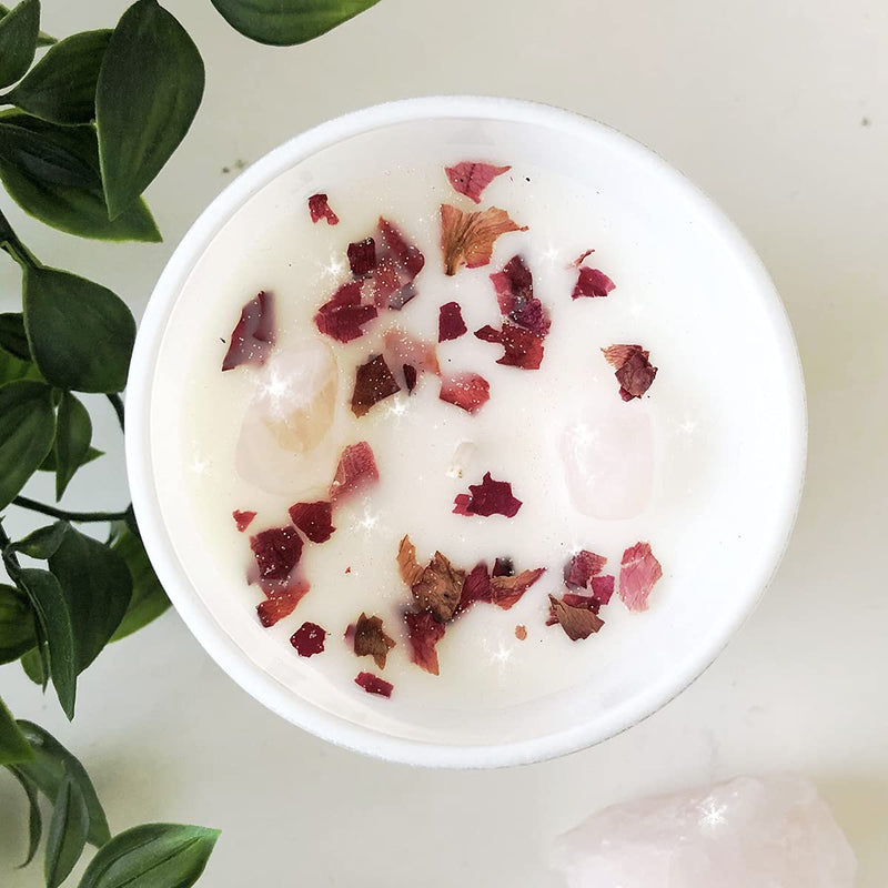 [Australia] - Granddaughter Candle That Makes a Thoughtful Gifts for Granddaughter and Granddaughter Gifts - Special Granddaughter Birthday Gifts SOYA Candle with Rose Quartz and Rose Petals 