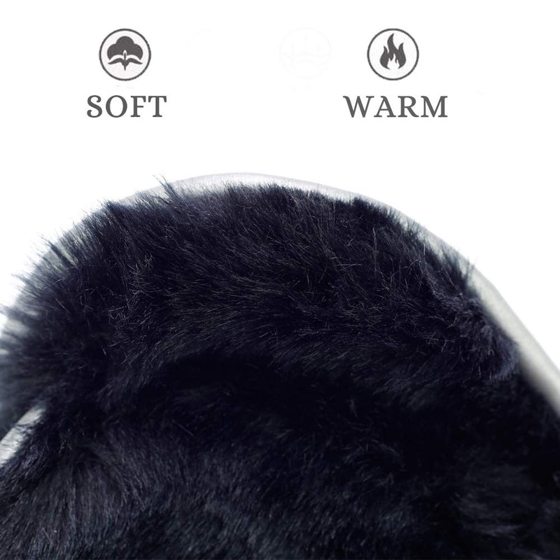 [Australia] - Ear Warmers Waterproof Unisex Winter Fleece Earmuffs for Men Women Adjustable Ear Muffs Black 