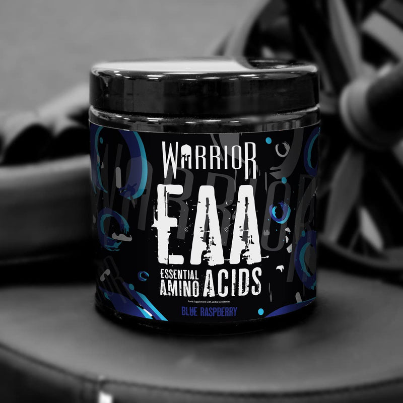 [Australia] - Warrior, EAA - Essential Amino Acids - 360g - Provides Exceptional Support for Recovery & Muscle Soreness - Formula Cyclic Dextrin, Taurine and More, Blue Raspberry 360 g (Pack of 1) 