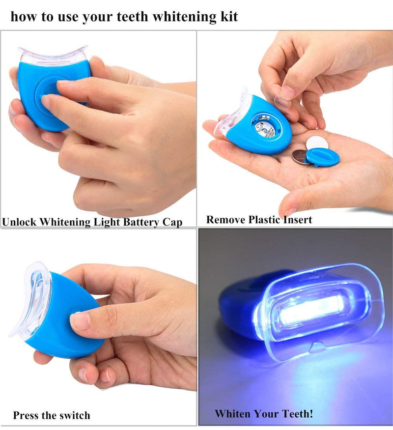 [Australia] - KAV PLUS Teeth Whitening Kit 6 Gel, LED Light, X4 Mouth Trays + Free Teeth Shade - Professional Teeth Bleach Whitening KIT 