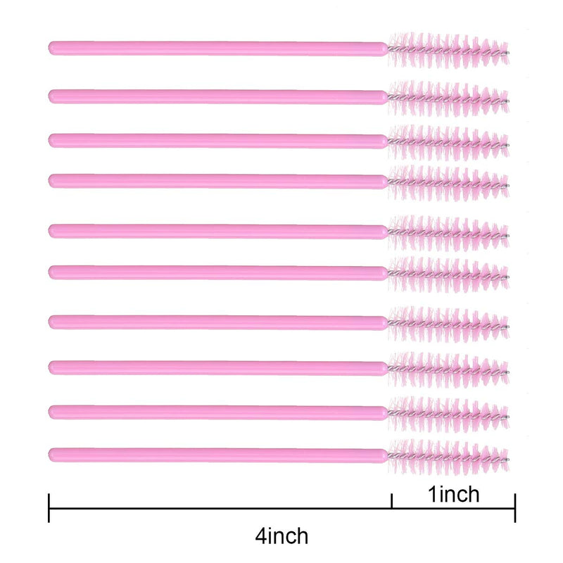 [Australia] - Elisel 100 PCS Disposable Mascara Brushes Eyelash Brushes Mascara Brushes Eye Lash Eyebrow Applicator Cosmetic Makeup Brush Tool Kits (Pink) Pink 