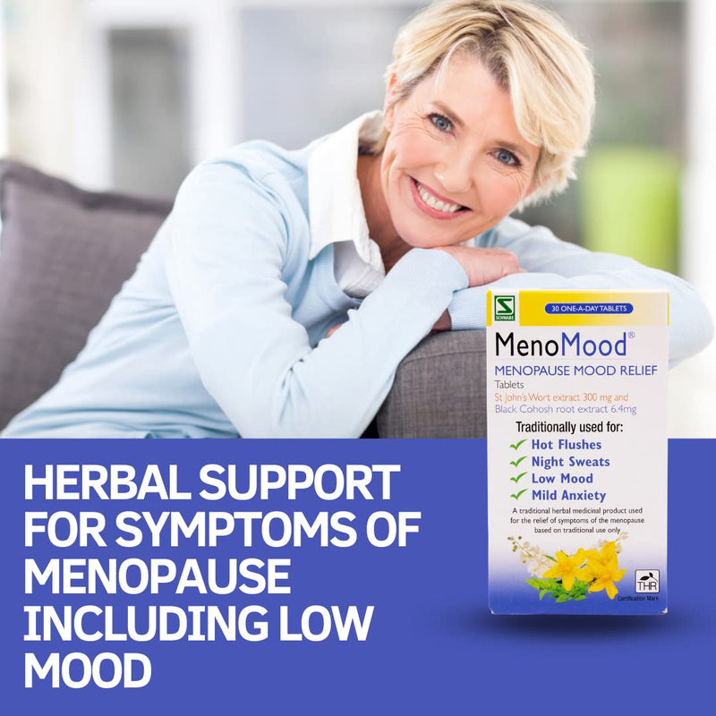 [Australia] - Schwabe Pharma - MenoMood - Menopause Mood Relief - St. John's Wort and Black Cohosh Extract - Traditionally Used for Hot Flushes, Night Sweats, Low Mood, Mild Anxiety - 30 Tablets 