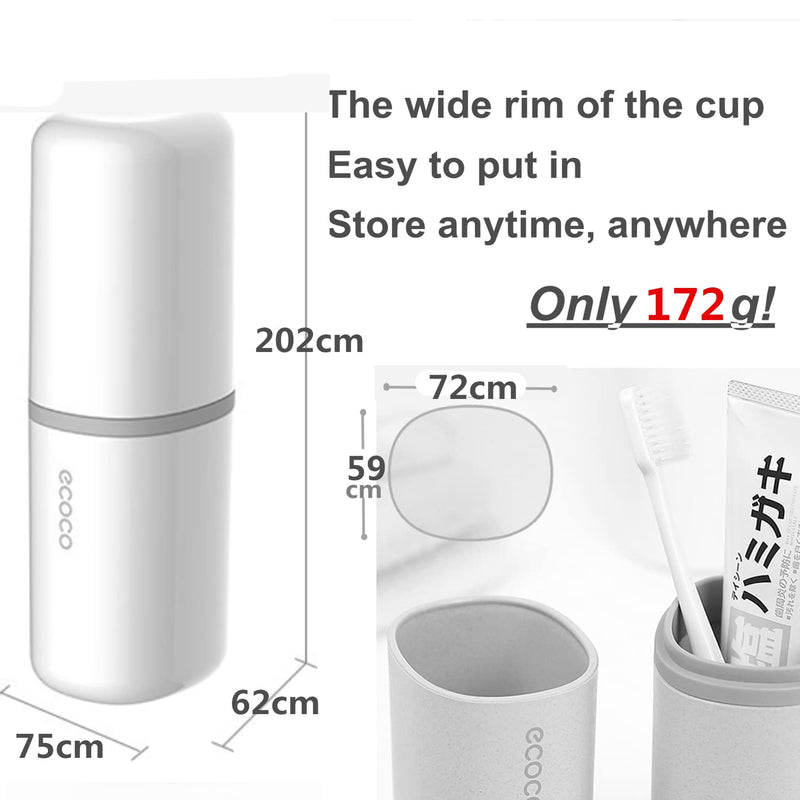 [Australia] - Meiyijia Toothbrush Case Cup, Wheat Straw Toothbrush Holder Travel Cup, Washing Cup, Use for Travel Hiking Camping School Bathroom (white/1) White/1 