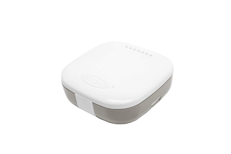 [Australia] - Encase Dental Retainer Case with Dental Bath – Dual Purpose Hygienic Denture Case for Storage and Immersion of Mouthguards, Ortho Retainers + Dental Appliances (Grey) Grey 