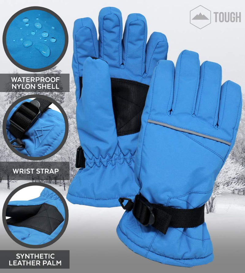 [Australia] - Kids Winter Gloves - Snow & Ski Waterproof Thermal Insulated Gloves for Boys Girls Toddler Children & Youth for Cold Weather Blue X-Small: 3-4 years old 