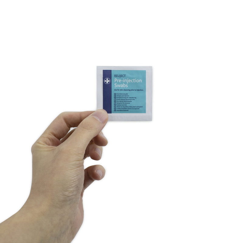 [Australia] - RELIANCE MEDICAL Pre-Injection Swab Wipes - Pack of 100 Individually Wrapped Medical Skin Cleaning Wipes with 70% Isopropyl Alcohol,White 