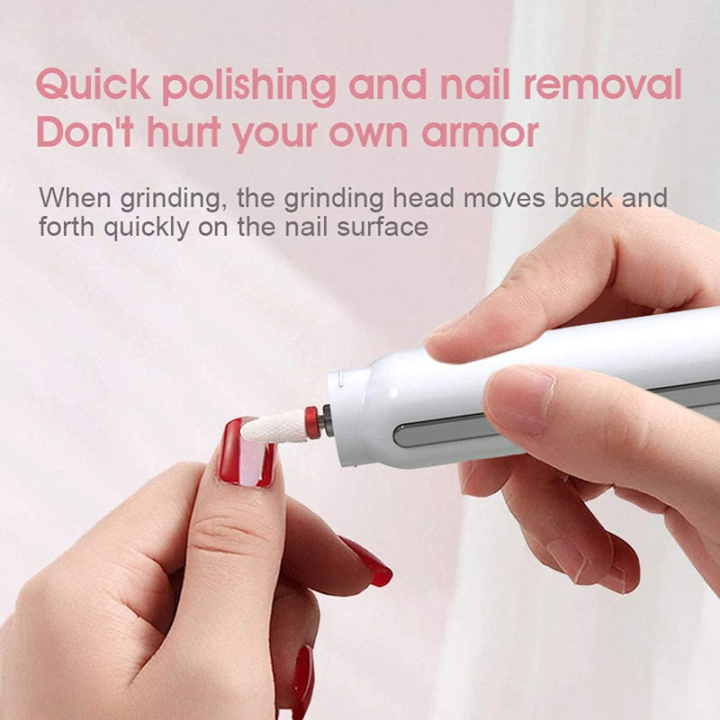 [Australia] - Acrylic Nail Kit | Electric Nails Drill File Professional for Gel Polish Manicures Pedicure Tools with USB Cable (White) 