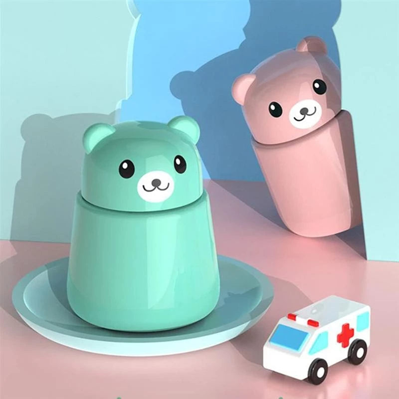 [Australia] - Pill Grinder, Cute Bear Portabl Pill Pulverizer Pill Crusher Medicine Tablet Grinder Container Storage Box (Pink) Pink 