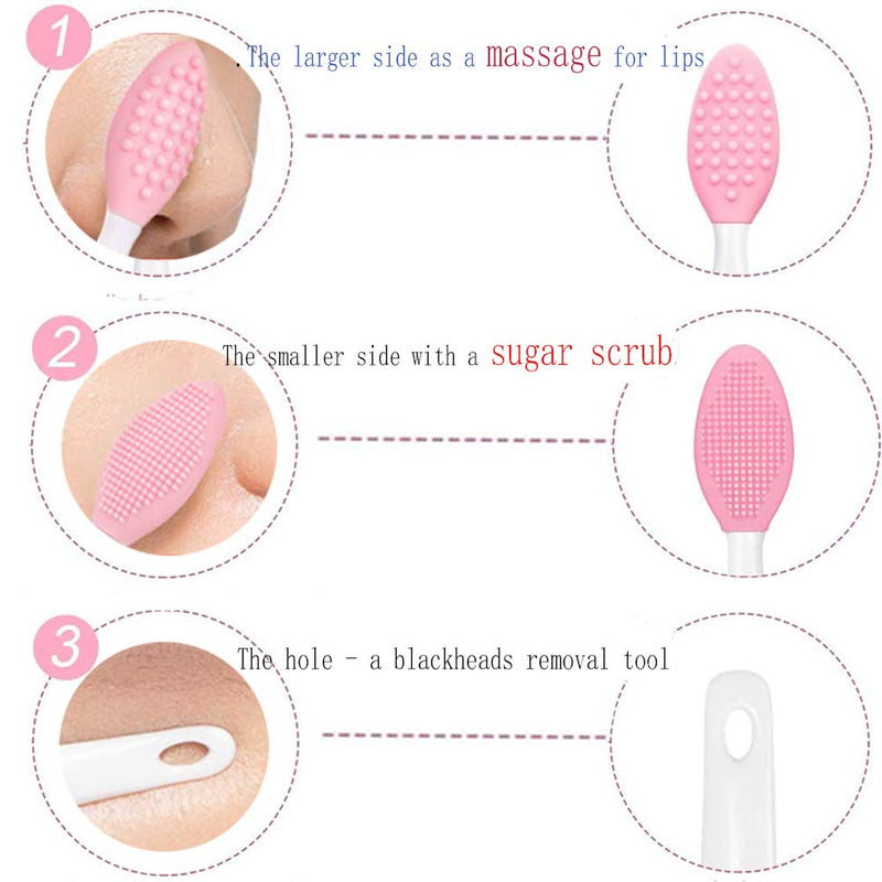 [Australia] - Silicone Lip Brush Tool Lip Brush for Smoother and Fuller Lip Appearance (2 pcs, Mix) 2 pcs 