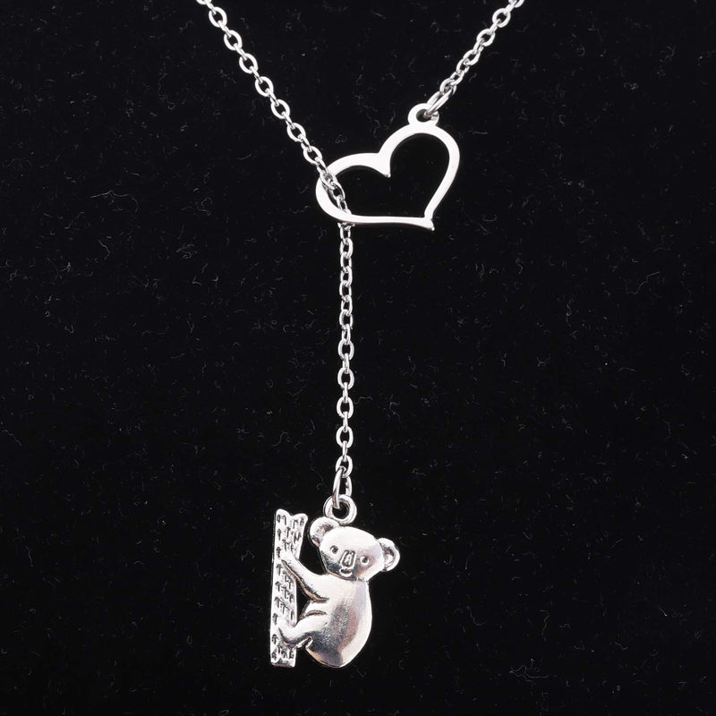 [Australia] - Gzrlyf Koala Bear Necklace Koala Lariat Necklace Koala Bear Gifts for Her Y necklace 