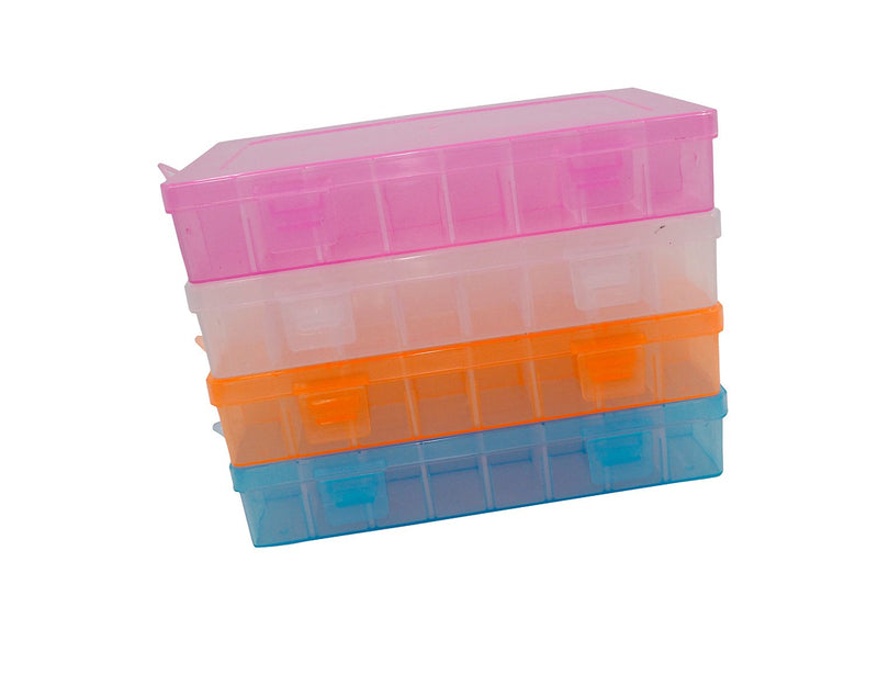 [Australia] - Jewelry Organizer (4pack) Adjustable Removable Clear Plastic 15-Grid Jewelry Organizer Divider Storage Box Jewelry Earring Tool Containers (4pack(15-Grid)) 4pack(15-Grid ) 