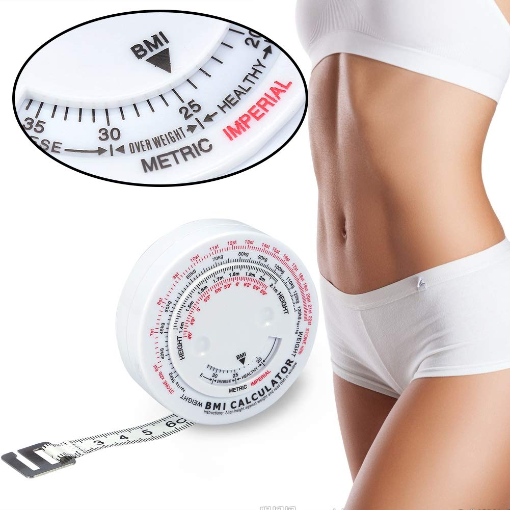 Betued Fat Measurement Tape, BMI Retractable Measuring Tape for Accurate Waist Body Mass Index Measurement, Body Tape Measure with BMI Calculator