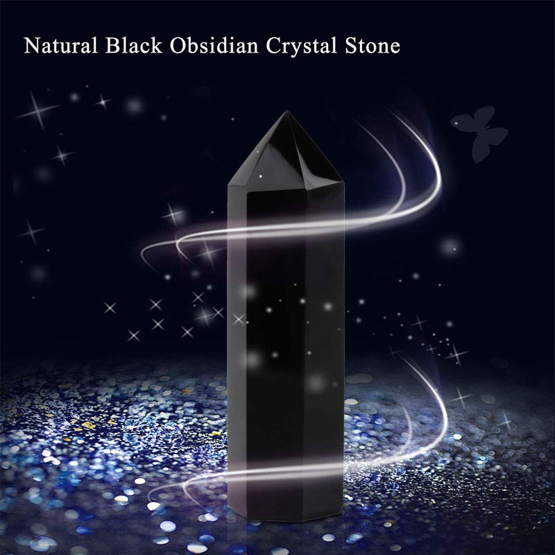 [Australia] - HEEPDD Black Obsidian Crystal Stone, Natural Black Obsidian Healing Crystal Stone for Chakra Reiki Healing and Energy Work 6 x 1.5cm 