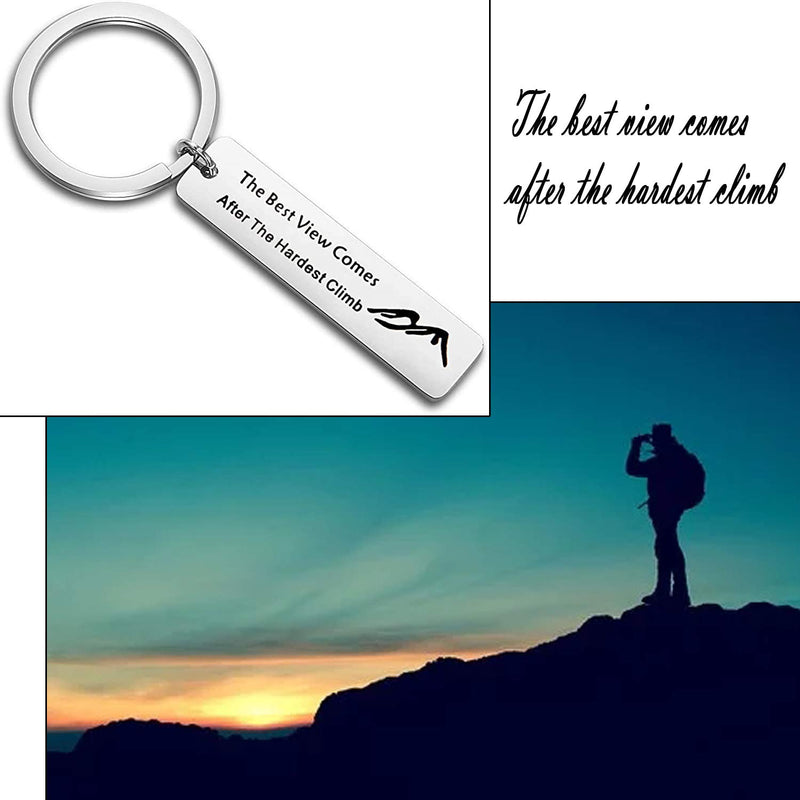 [Australia] - MYOSPARK Adventure Gift Mountains Keychain Hiker Jewelry Outdoors Gift Motivational Jewelry Climb Keychain 