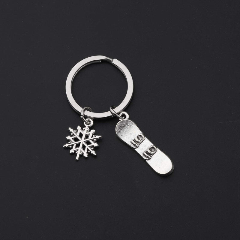 [Australia] - CENWA Snowboarder Gift 3D Snowboard and Snowflake Pendant Snowboarding Keychain Snowboarder Team Gift 